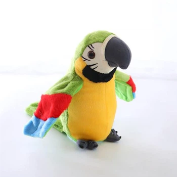 Іграшка папуга інтерактивна Parrot Talking повторює слова та махає крилами Зелений