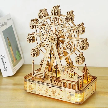 3D пазл деревянный ROBOTIME Mechanical 3D Musical Ferris Wheel Музыкальное Колесо Обозрения LG911
