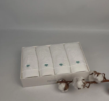 Рушники Maison D'or 4шт Micro Love Set White - Mint