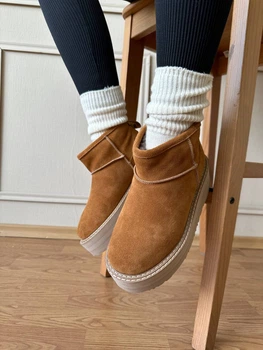 Женские зимние угги ShoesBand Рыжие натуральная замша 41 (26,5 см) (S39171-2з)