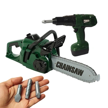 Игровой набор детская Бензопила и Шуруповерт Со звуком ChainSaw Зеленый