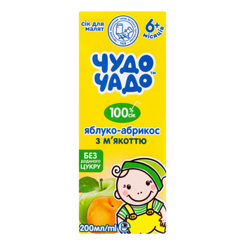 Сік ЧудоЧадо Яблуко-Абрикос 0.2л (4820016254695)