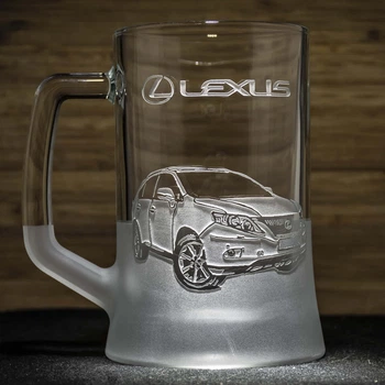 Пивний келих з гравіюванням автомобіля Lexus RX Лексус - подарунок для автомобіліста