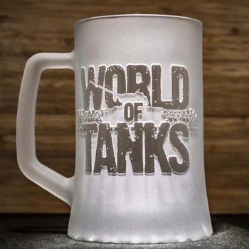 Бокал для пива з гравіюванням World of Tanks Гра танки, матовий SandDecor
