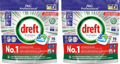 Капсули для посудомийних машин Dreft Platinum All In One Original 2 x 75 шт (8006540881293/2)