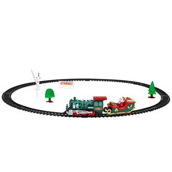 Железная дорога паровоз с музыкой Merry Christmas 132 см 23 деталей 9126-004 работа от батареек
