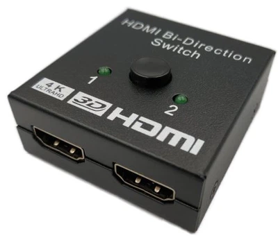 HDMI розгалужувач двонаправлений Bi-Direction Switch на 2 порти 4К 60Hz | перемикач + комутатор 2 до 1 | Black