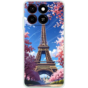 Силиконовый Чехол с Картинкой для ZTE Blade A55 Принт (Париж, Эйфелева Башня) (62351-ysm036)