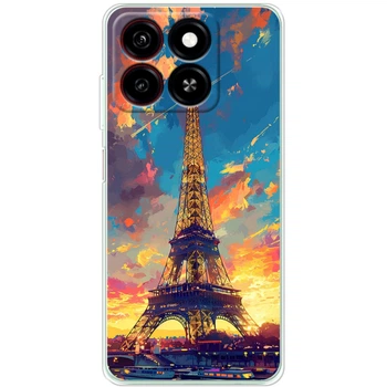 Силиконовый Чехол с Картинкой для ZTE Blade A55 Принт (Париж, Эйфелева Башня) (62351-ysm038)