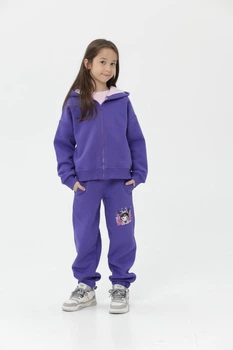 Дитячий повсякденний костюм двійка для дівчинки Kuromi 140-146 см фіолетовий