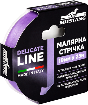 Малярная лента рисовая Mustang Delicate Line 19 мм х 25 м Фиолетовая (1ITWP1925L)