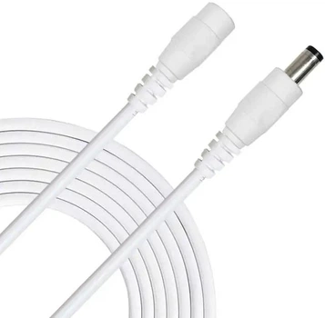 Кабель удлинитель 3м для ip-камеры, роутера, медиаконвертера, бесперебойника 3 метра 12В DC12V Power Extension Cable 5.5*2.1мм папа-мама (белый)