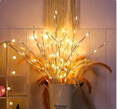 Гирлянда-ветка Brush light белая на батарейках