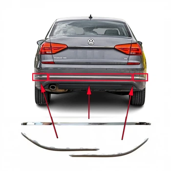 Хромовані молдинги заднього бампера Volkswagen Passat NMS США 2015-18 комплект 3 шт 561-853-835, 561-853-460, 561-853-459