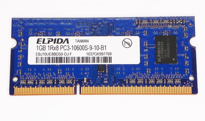 Оперативная память для ноутбука ELPIDA PC3-10600S 1333MHz 1Rx8 SODIMM DDR3 1GB PC3 (03014) Б/У