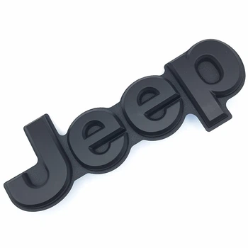 Эмблема надпись логотип Jeep (ABS, чёрный, матовый) 18,5*7,0 см