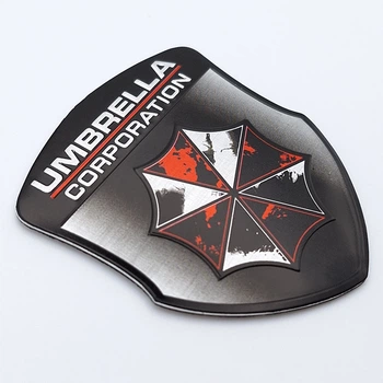 Эмблема алюминиевая Umbrella щит 5,5*4,8 см (чёрный)