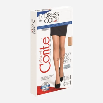 Колготи 15 Den жіночі Conte Dress Code 4 р Коричневі (4810226149393)