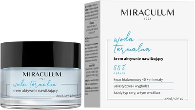 Крем для лица Miraculum Thermal Water Actively Moisturizing Day Cream SPF15 с гиалуроном 4D 50 мл (5900793044432)