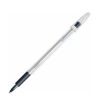 Ручка шариковая BIC Cristal Grip Крістал Гріп 1,0 мм чорная, корпус прозрачный пластик