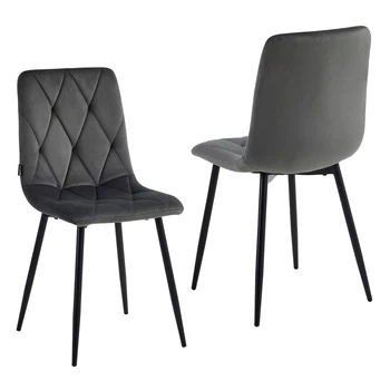 Комплект з Чотирьох М'яких Крісел Just Relax "Padua Dark Grey" з Графітовим оксамитом для дому, для кухні
