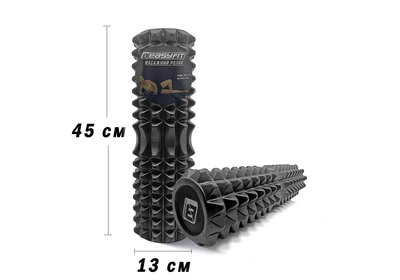 Массажный ролик EF Solid GR (v.2.2s) 45 см черный (роллер, валик, цилиндр для МФР и йоги, массажер для спины, ног, рук, шеи) WS-2.2s-BK