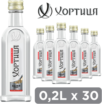 Упаковка горілки Хортиця Срібна прохолода 0.2 л 40% х 30 шт. (4820229031182B)