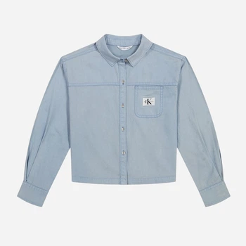 Подростковая джинсовая рубашка для девочки Calvin Klein 551700605 140 см Голубая (1159817026)