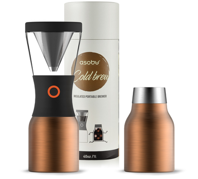 Набір для заварювання кави Asobu Cold Brew 1 л з термосом Copper (KB900 COPPER/BLACK)