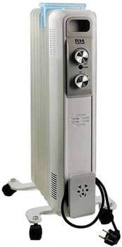 Обігрівач оливний RM Electric, 15м2, 1500Вт, мех. упр-ння, 7 секцій, зволожувач, білий (RM-02001E)