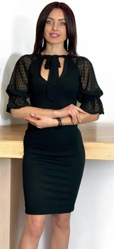 Чорна елегантна сукня з трикотажа Poliit чорна 38