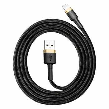 Зарядний кабель Baseus Cafule Lightning 2.4A 1M Gold+Black (CALKLF-BV1)