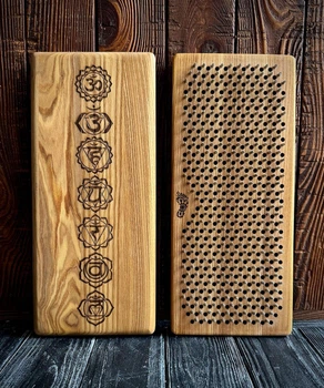 Доска Садху Oh! Sadhu из 100% натурального ясеня для практики гвоздестояния, шаг 10мм, Чакры