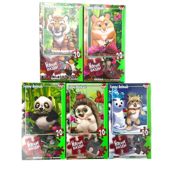 Пазлы мягкие 20 элементов Funny Animals ДТ-ПЗ-05-57 Герои мультфильмов