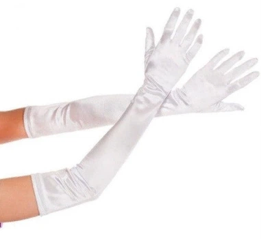 Рукавички довгі вище ліктя білі (white-long52)
