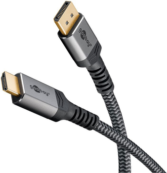 Kabel Goobay Plus DisplayPort do HDMI 4K 60 Hz Gray 5 m (4040849652714)