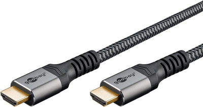 Кабель Goobay Plus HDMI 2.0 високошвидкісний з Ethernet Sharkskin Grey 1 м (4040849649936)