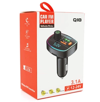 Автомобильный FM трансмиттер модулятор Bluetooth Voltronic FMQ18EQ 3.1A, USB, TF