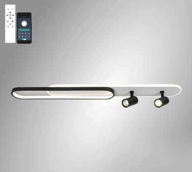 Управляемая светодиодная люстра EDINBURGH 70+4W-2LR-APP- 1000x160-WHITE/BLACK-220-IP20