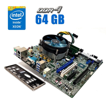 Комплект: Материнская плата Dell Precision 3620 / Intel Xeon E3-1230 v5 (4 (8) ядра по 3.4 - 3.8 GHz) (аналог i7-6700) / 64 GB DDR4 + Кулер Vinga Q4 б/у