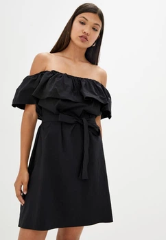 Легкое летнее платье с открытыми плечами Подіум 21369-BLACK XS Черный