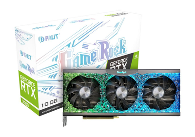 Відеокарта Palit GeForce RTX 3080 GameRock 10GB, 320-bit, HDMI 2.1/DP, 10GB GDDR6X, Ampere, DirectX 12 Ultimate, Triple Fan Cooling (RTX 3080 GameRock 10GB)