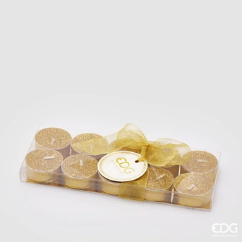 Свічка (комплект 10шт.) EDG TEALIGHT GLIT.CF10PZ gold (615379-010)