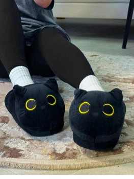 Тапочки-кігурумі Чорний Кіт My Kigu Домашні Чоловічі М'які Плюшеві Чорний 38-43 (321141)