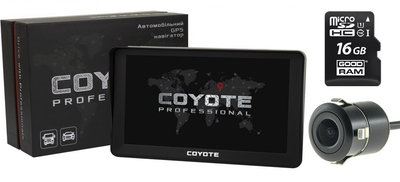 GPS Навігатор COYOTE 820 TORR PRO 1gb 16gb для легкового та вантажного транспорту + Камера заднього виду + Карта пам'яті 16Gb MicroSD