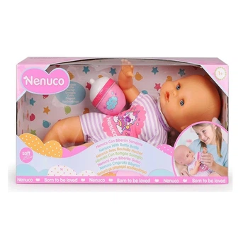 М'який пупс Ненуко з пляшкою-брязкальцем, 35 см, Nenuco NFN87000