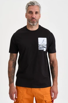 Чорна футболка з нашивкою Paul&Shark 6576 XL