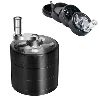 Металлический Гриндер С Ручкой "Herb Grinder Black"