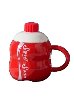 Чашка керамическая с крышкой и ложкой Sweet Stenson R32734 Red