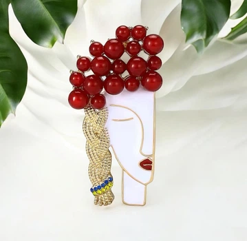 Брошка Mirshine Girl Red/White